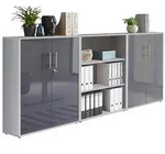Mid.you Aktenschrank Office Edition - SW Set 9, Grau, Anthrazit Hochglanz,