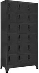 vidaXL Schliessfachschrank, Anthrazit, Metall, 18 F&auml;cher, 40x180x90 cm, Garderobe,