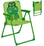 Relaxdays Klappstuhl, Gr&uuml;n, Metall, Textil, 36x51.5x37.5 cm, Kinder- & Jugendzimmer,