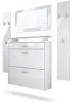 Vladon Garderobe, Wei&szlig; Hochglanz, Holzwerkstoff, 180x180x23 cm, Garderobe,