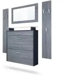 Vladon Garderobe, Anthrazit, Holzwerkstoff, 180x180x23 cm, Garderobe,...