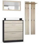 Vladon Garderobe, Eiche San Remo, Holzwerkstoff, 180x200x23 cm, Garderobe,