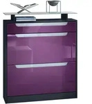 Vladon Schuhschrank, Brombeere, Holzwerkstoff, 89x104x23 cm, Garderobe,