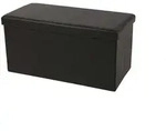 Echtwerk Sitzbox, Schwarz, Kunststoff, Uni, 76x38x38 cm, faltbar, Stauraum,