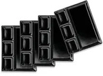 M&auml;ser Grilltellerset, Schwarz, Keramik, 4-teilig, rechteckig, 25.5x2.5x19.5 cm,