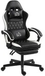 Homcom Gaming-Stuhl, Schwarz, Kunststoff, 64x128x65 cm, Kinder- & Jugendzimmer,