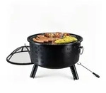 Relaxdays Feuerschale, Schwarz, Metall, 66x62x66 cm, Freizeit, Campingzubeh&ouml;r,