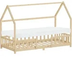 Ml-Design Kinderbett, Natur, Holz, Kiefer, Rechteckig, 90x200 cm, Kinder- &