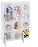 Relaxdays Kindersteckregal, Wei&szlig;, Kunststoff, Metall, 110x145x37 cm, Kinder- &