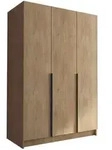 Mirjan24 Kleiderschrank, Eiche, Schwarz, Holzwerkstoff, 9 F&auml;cher, Rechteckig,