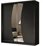 Altdecor Kleiderschrank, Schwarz, Holzwerkstoff, 200x216x61 cm, Schlafzimmer,