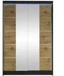 Mirjan24 Schwebet&uuml;renschrank, Schwarz, Eiche Artisan, Holzwerkstoff, 5 F&auml;cher,