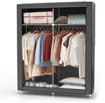 Intirilife Faltschrank, Grau, Textil, 45x170x108 cm, Schlafzimmer,...