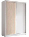 Altdecor Kleiderschrank, Wei&szlig;, Eiche Artisan, Holzwerkstoff, 150x216x61 cm,