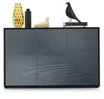 Vladon Kommode, Grau, Holzwerkstoff, 117x74x36 cm, Wohnzimmer, Kommoden &...