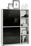 Vladon Highboard, Schwarz Hochglanz, Holzwerkstoff, 79x105.5x35.5 cm,...