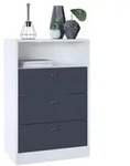Vladon Kommode, Anthrazit, Dunkelgrau, Holzwerkstoff, 56x86.5x36 cm, Wohnzimmer,
