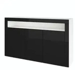 Vladon Sideboard, Schwarz Hochglanz, Holzwerkstoff, 155x92x40 cm, Wohnzimmer,