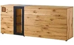 Massivmoebel24 Sideboard, Braun, Holz, Echtholz,Wildeiche, 3 F&auml;cher, 1...