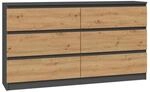 CDF Kommode, Eiche Artisan, Anthrazit, Holzwerkstoff, 138x75x40 cm, Wohnzimmer,