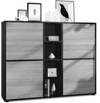 Vladon Highboard, Anthrazit, Holzwerkstoff, 130.5x105.5x35.5 cm, Wohnzimmer,...
