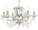 Searchlight Kristall-H&auml;ngeleuchte, Klar, Silber, Metall, Glas, 70x125x70 cm,...