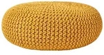 Homescapes Strick-Pouf, Currygelb, Textil, Uni, Rund, 70x23x70 cm, Wohnzimmer,