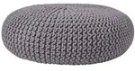 Homescapes Strick-Pouf, Grau, Textil, Uni, Rund, 70x23x70 cm, Wohnzimmer,...