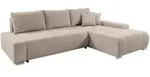 Fun M&ouml;bel Ecksofa, Beige, Textil, Ottomane rechts, 265x185 cm, Wohnzimmer,...