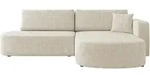 Mirjan24 Ecksofa, Creme, Kunststoff, Ottomane rechts,L-Form, 252x175 cm, Wohnzimmer,