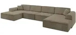 Altdecor Wohnlandschaft, Braun, Textil, 6-Sitzer, U-Form, 388x79x171 cm,...