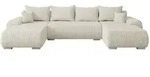 Mirjan24 Wohnlandschaft, Creme, Kunststoff, 6-Sitzer, U-Form,Rechteckig,...