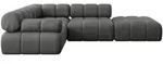 Altdecor Ecksofa, Dunkelgrau, Textil, 5-Sitzer, L-Form, 285x190 cm, Wohnzimmer,...