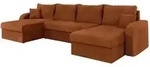 Mirjan24 Ecksofa, Bronze, Kunststoff, 6-Sitzer, U-Form,Rechteckig, 304x140 cm,