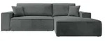 Selsey Ecksofa, Dunkelgrau, Kunststoff, 3-Sitzer, Ottomane rechts,L-Form, 267x167 cm,