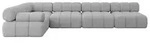 Altdecor Ecksofa, Hellgrau, Textil, 6-Sitzer, L-Form, 380x190 cm, Wohnzimmer,...