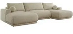 MKS Wohnlandschaft, Beige, Kunststoff, 6-Sitzer, U-Form, 360x85x170 cm,...