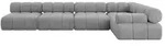 Altdecor Ecksofa, Hellgrau, Textil, 6-Sitzer, L-Form, 380x190 cm, Wohnzimmer,...