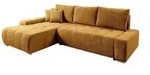 Fun M&ouml;bel Ecksofa, Dunkelgelb, Textil, Ottomane links, 265x185 cm, Wohnzimmer,...