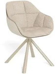 P & B Armlehnstuhl Lenny, Beige, Metall, Textil, rund, 55x80x57 cm, Esszimmer,