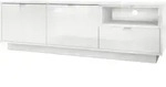 Vladon Lowboard, Wei&szlig; Hochglanz, Holzwerkstoff, 153x48x37 cm, Wohnzimmer,