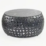 Mid.you Couchtisch Wl7.358, Schwarz, Stein, rund, rund, 65x32x65 cm, Wohnzimmer,