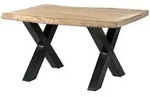 Massivmoebel24 Baumtisch, Beige, Holz, Echtholz,Mangoholz, 6-Sitzer, 90x77x160...