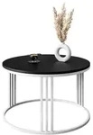 Lookway Couchtisch, Wei&szlig;, Holzwerkstoff, Rund, 70x48x70 cm, Wohnzimmer,