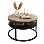 Lookway Couchtisch, Schwarz, Holzwerkstoff, Rund, 60x42x60 cm, Wohnzimmer,