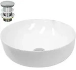 LuxeBath Waschbecken, Wei&szlig;, Keramik, 40x13.5x40 cm, Badezimmer, Waschbecken &