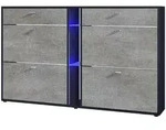 Vladon Schuhschrank, Graubraun, Holzwerkstoff, 155.5x95x28 cm, Garderobe,