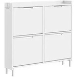 SoBuy Schuhschrank, Wei&szlig;, Holzwerkstoff, 19x93x100 cm, Garderobe,...