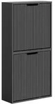 SoBuy Schuhschrank, Schwarz, Holzwerkstoff, 19x100x50 cm, Garderobe,