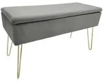 Echtwerk Truhenbank, Grau, Metall, 75x42x30 cm, Esszimmer, B&auml;nke, Sitzb&auml;nke
